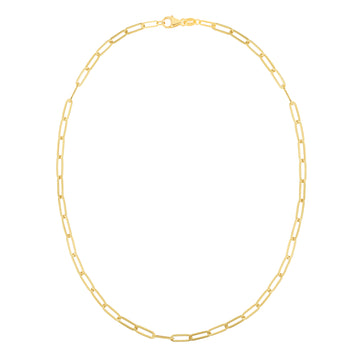 14K Yellow Gold 4mm Paperclip 20 Chain Necklace
